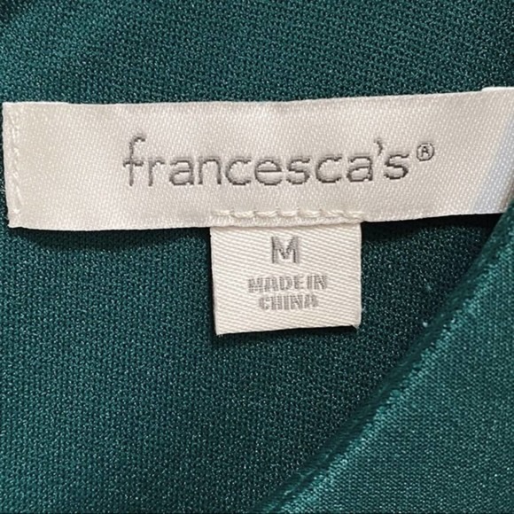 Francesca’s Hope Women's Green Short Sleeve Crochet Trim A-Line Dress M - Picture 3 of 11